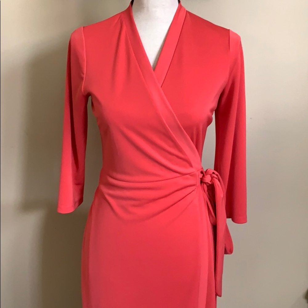 The Limited Coral Wrap Dress